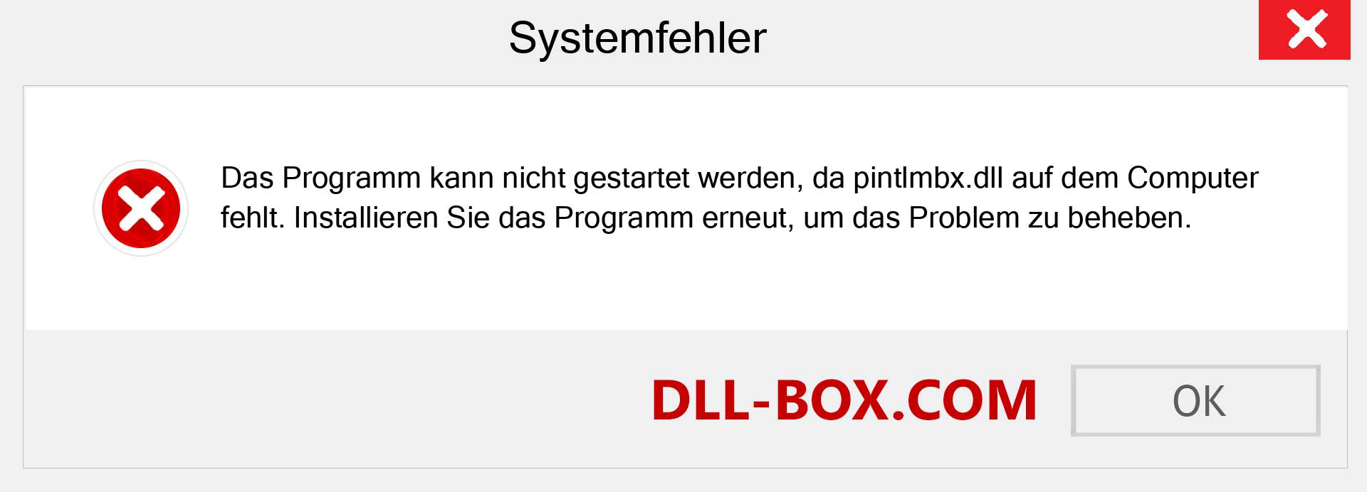 pintlmbx.dll-Datei fehlt?. Download für Windows 7, 8, 10 - Fix pintlmbx dll Missing Error unter Windows, Fotos, Bildern