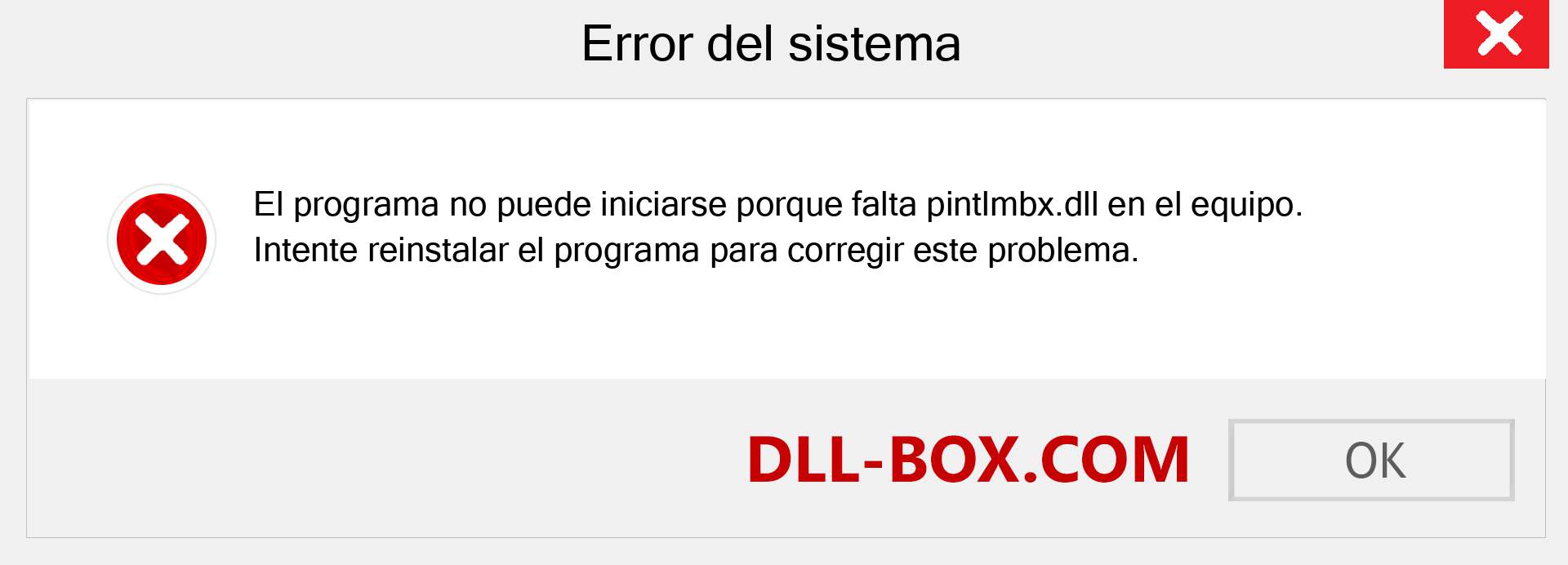 ¿Falta el archivo pintlmbx.dll ?. Descargar para Windows 7, 8, 10 - Corregir pintlmbx dll Missing Error en Windows, fotos, imágenes