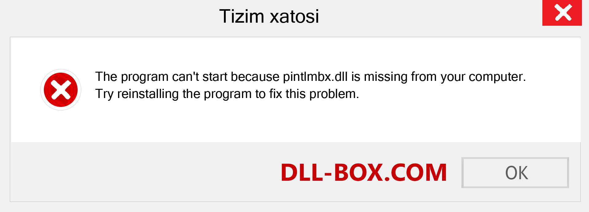 pintlmbx.dll fayli yo'qolganmi?. Windows 7, 8, 10 uchun yuklab olish - Windowsda pintlmbx dll etishmayotgan xatoni tuzating, rasmlar, rasmlar